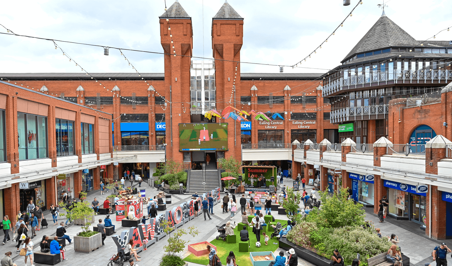Ealing Broadway shopping centre, a popular landmark in Ealing, West London