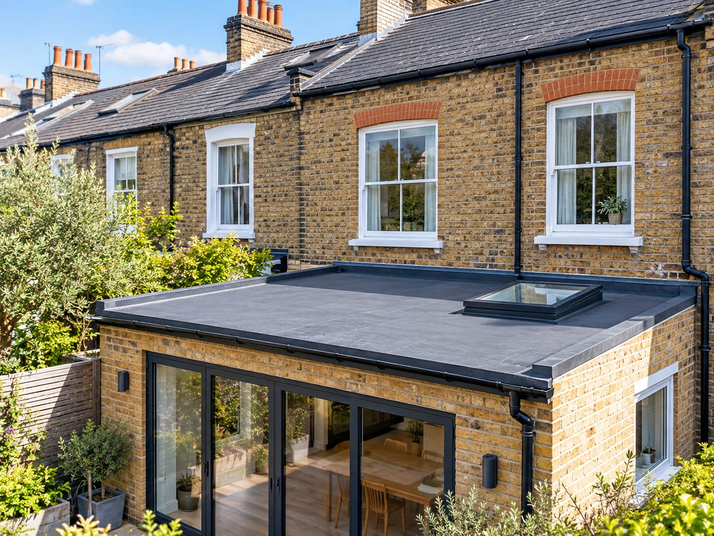 Flat roof extension, a common source of a condition rating 3 on an otherwise sound roof